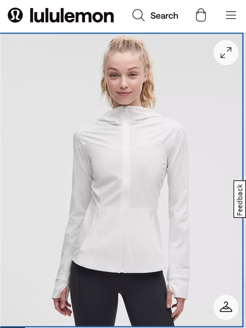 lululemon athletica White Lightweight Hooded Utility Jacket